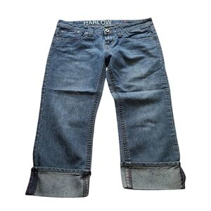 Harlow blue denim jean capris cutoffs  clamdiggers